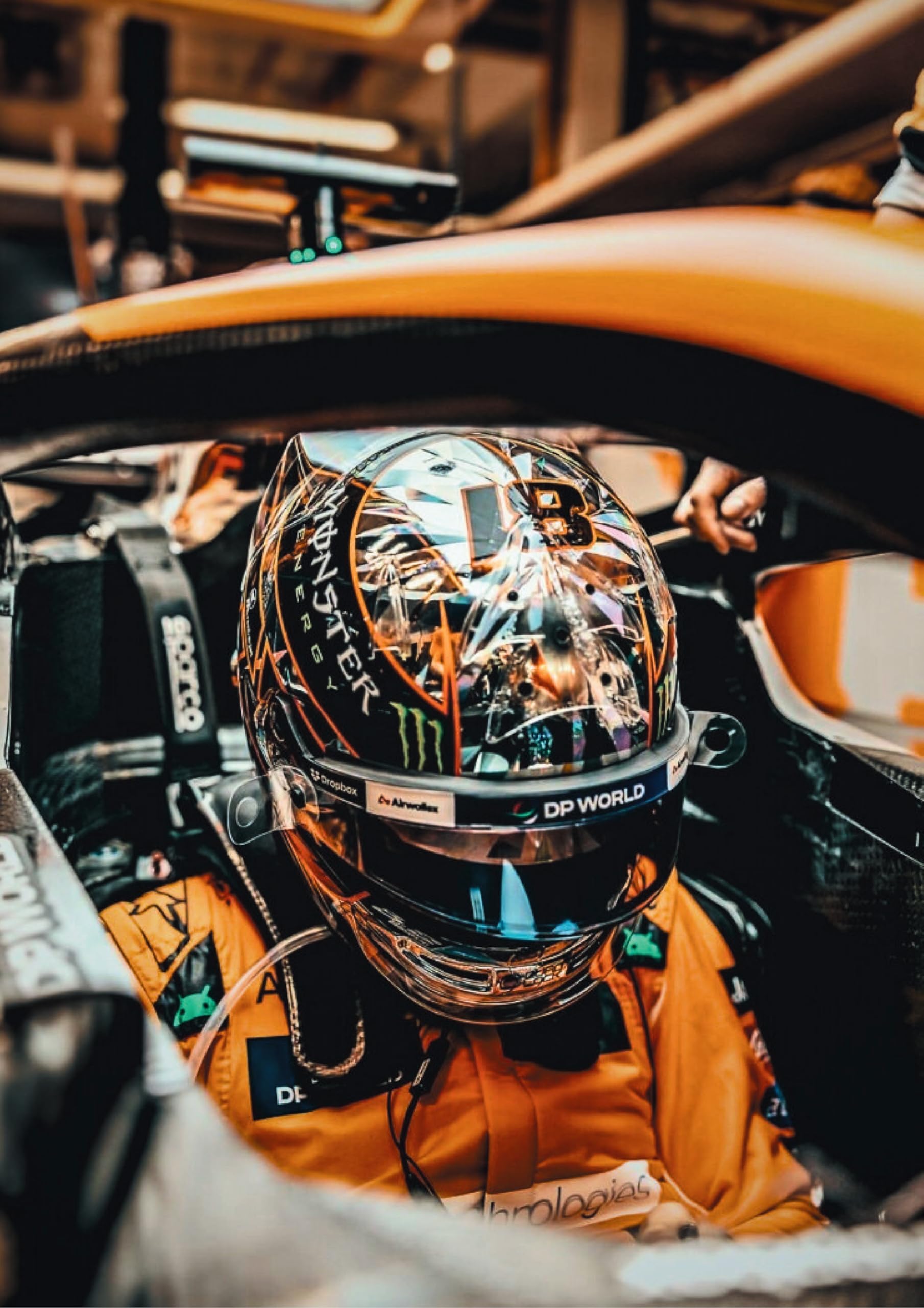 OM AND OME ASSOCIATES Lando Norris McLaren F1 Helmet Close-Up